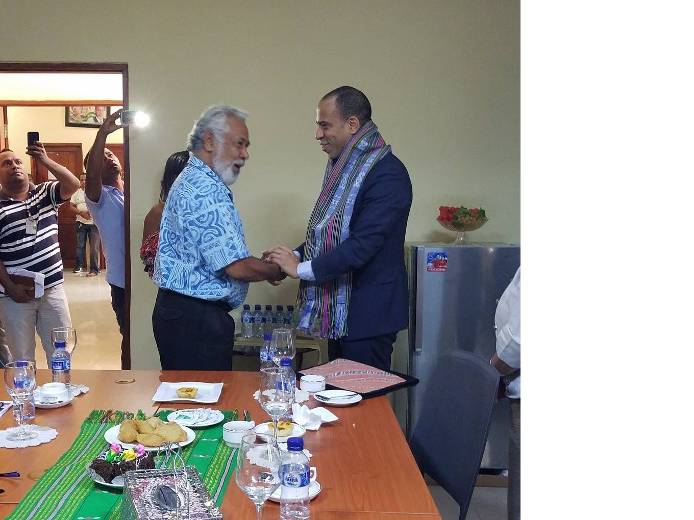 Vice President of MCC-Operation Honorable Jonhatan Brooks in a courtesy call meeting with H.E. Kay Rala Xanana Gusmao in 2018